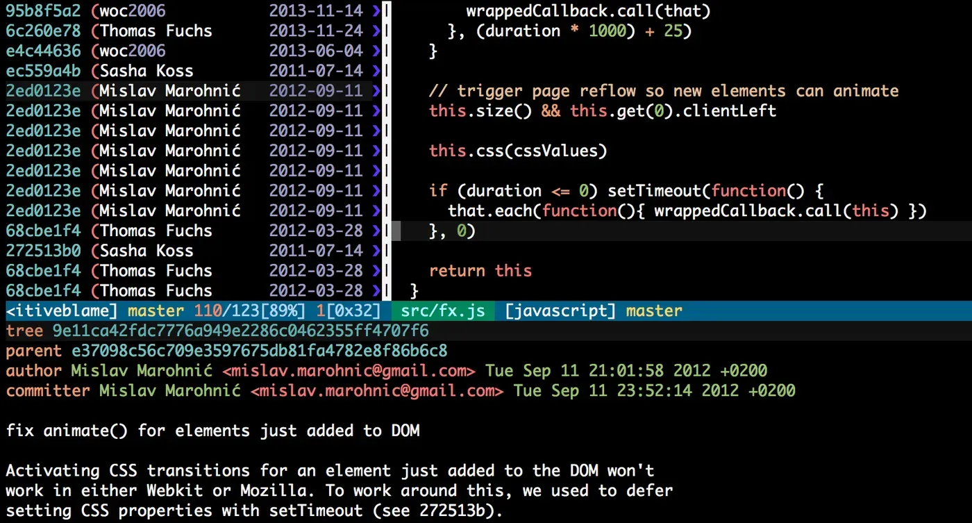 Example of how descriptive commit messages help documenting code
